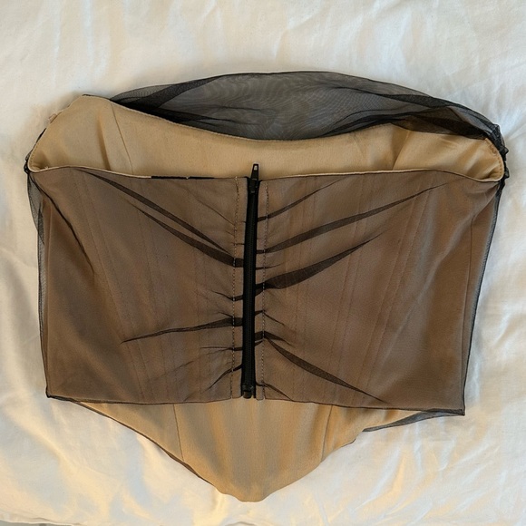 Nude & Black Tulle Corset Top - Picture 2 of 2